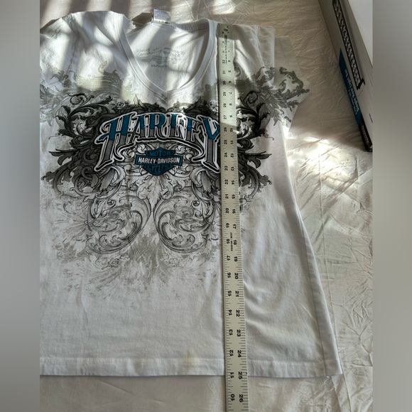 Harley-Davidson White and Blue Graphic Tee - Picture 10 of 11